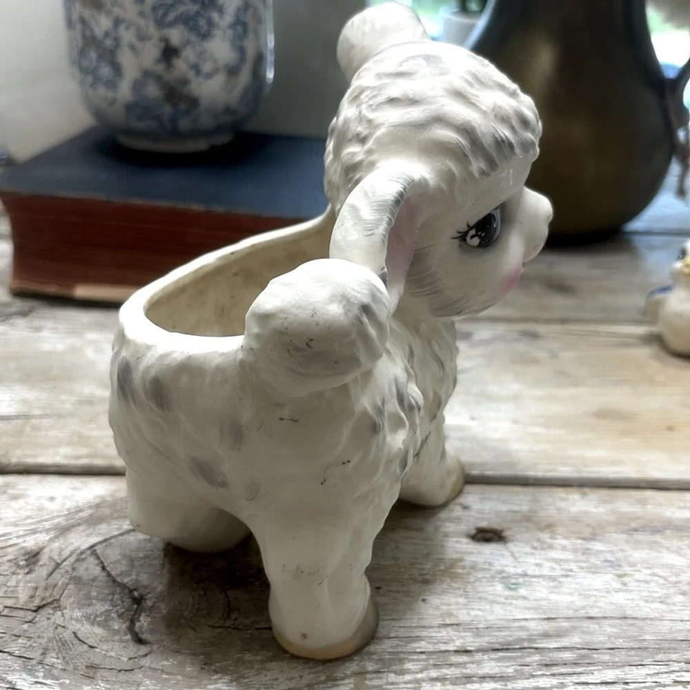 Vintage Napco Lamb Ceramic Planter. Numbered | Kitschy | Anthropomorphic